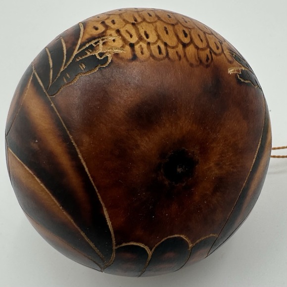 Peru Owl Gourd Ornament Hand Painted LUCMA - Picture 8 of 10